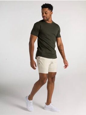 BYLT Premium Basics Kinetic Khaki Tan Short Performance Golf Minimalist S